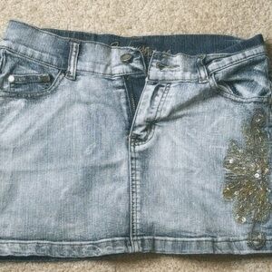Denim Embroidered Women's Skirt